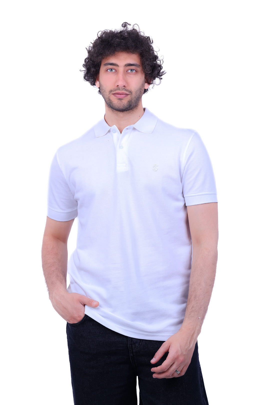 Slim Fit Polo Rapper Logo