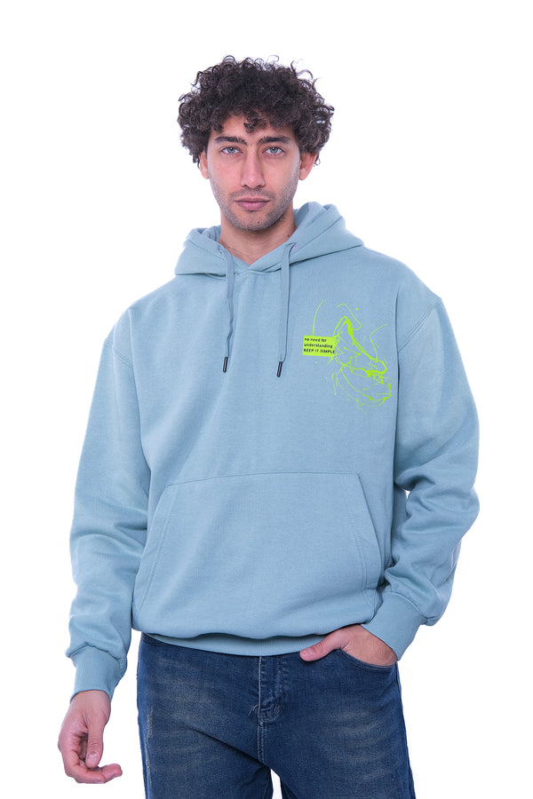 Over Size Milton Hoodie Sweatshirt Printed Simple