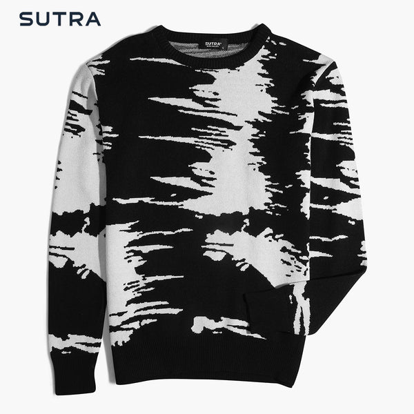 Knitwear Pullover Printed Army-Black