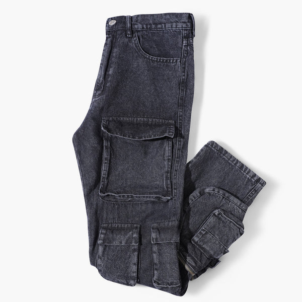 Pockets Jeans Pant-Black