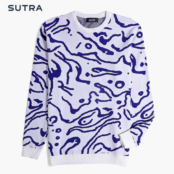 Knitwear Pullover Printed Scratch-White