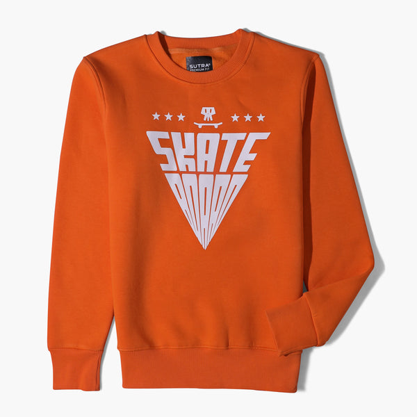 Milton Round Sweatshirt Printed Skate-Orange