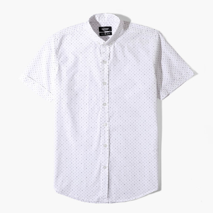 Short Sleeves Triangle Shirt White