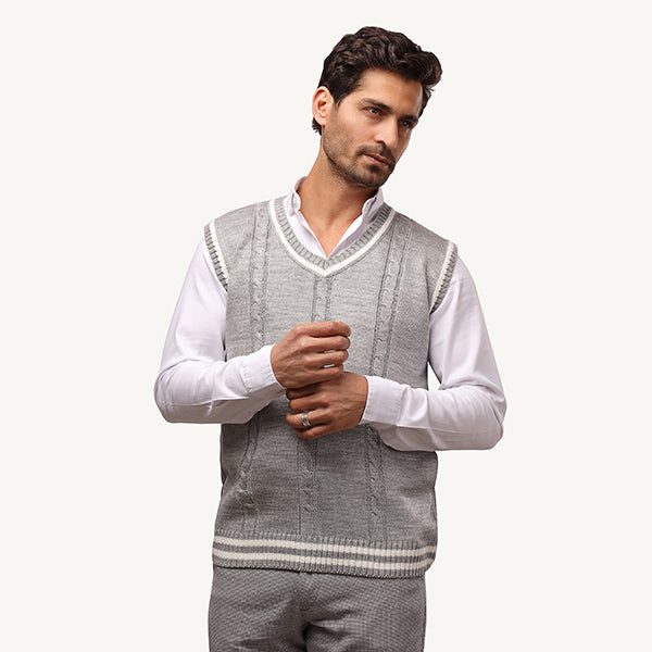 Vest Line Collar-23-Gray