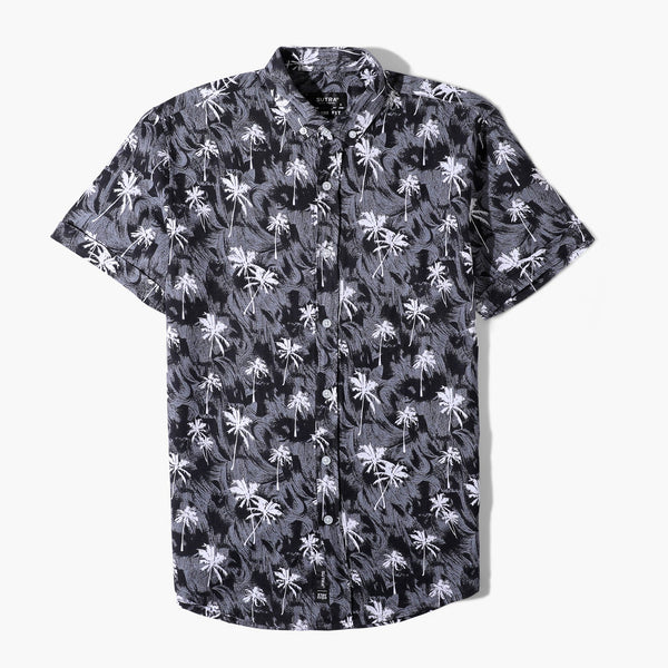 Short Sleeves Island Shirt Gray