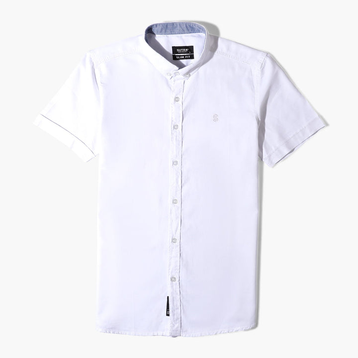 Short Sleeves Basic Oxford White
