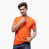Basic Slim Fit Round T-Shirt Orange