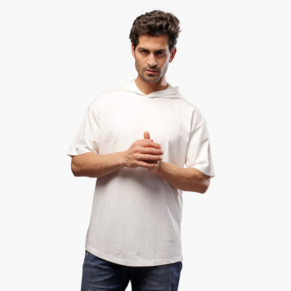 Slim Fit Hoodie T-Shirt White