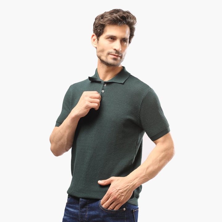 Basic-Knitwear-Polo-Green