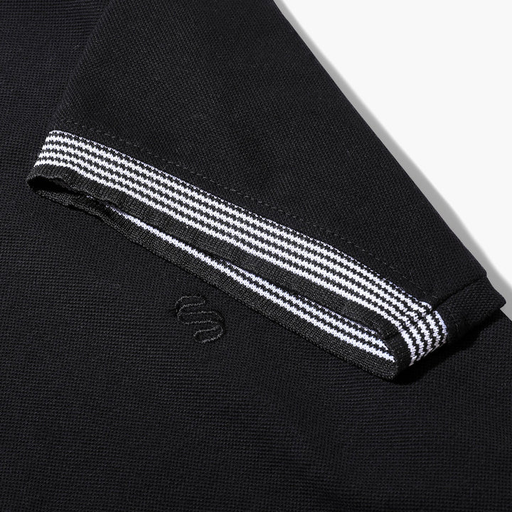 Black Polo Beige Collar