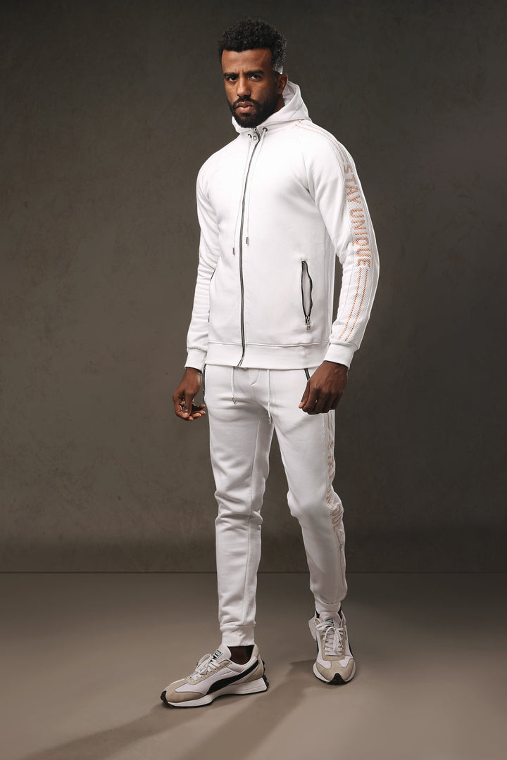 Basic Zipped Track Suit -22-White