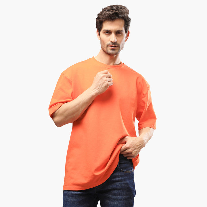 Over-Size-Basic-T-Shirt-Orange