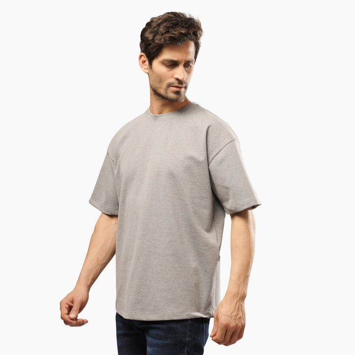 Over Size Heavy Round T-Shirt Gray