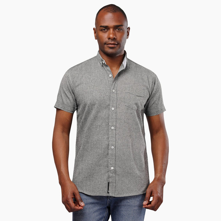 Short Sleeves Pocket Shirt Gray